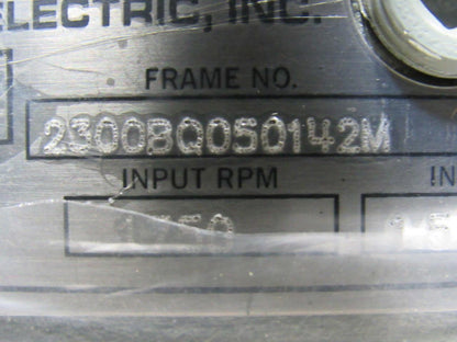 Sterling 2300BQ050142M Worm Gear Speed Reducer 50:1 Ratio