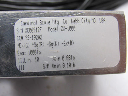 Cardinal Scales ZX-1000 1000 Lbs. 20VDC Stainless Steel Tension Load Cell