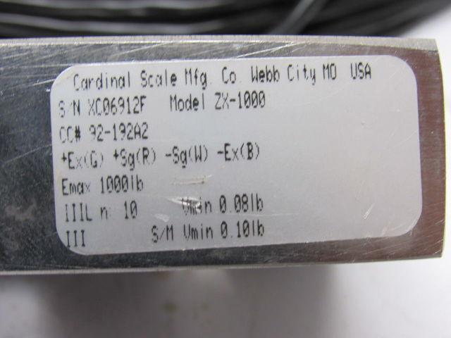 Cardinal Scales ZX-1000 1000 Lbs. 20VDC Stainless Steel Tension Load Cell
