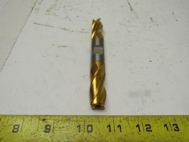5/8" 4 Flute HSS TiN Coated Twist End Mill Cutter Double Ended 5/8" Shank 5" OAL