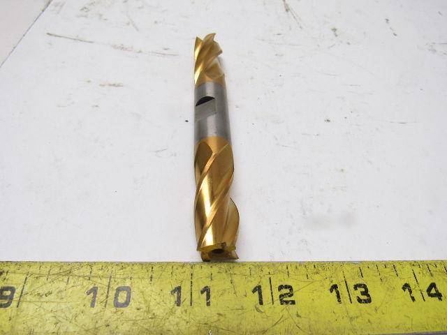 5/8" 4 Flute HSS TiN Coated Twist End Mill Cutter Double Ended 5/8" Shank 5" OAL