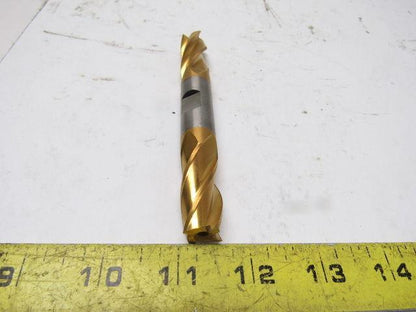 5/8" 4 Flute HSS TiN Coated Twist End Mill Cutter Double Ended 5/8" Shank 5" OAL