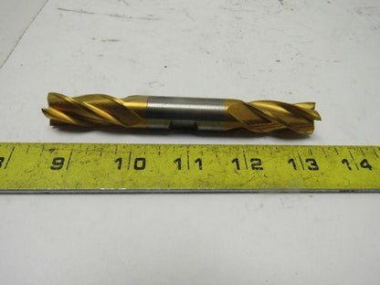 5/8" 4 Flute HSS TiN Coated Twist End Mill Cutter Double Ended 5/8" Shank 5" OAL