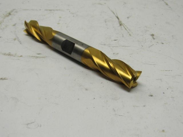 5/8" 4 Flute HSS TiN Coated Twist End Mill Cutter Double Ended 5/8" Shank 5" OAL