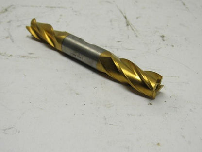 5/8" 4 Flute HSS TiN Coated Twist End Mill Cutter Double Ended 5/8" Shank 5" OAL