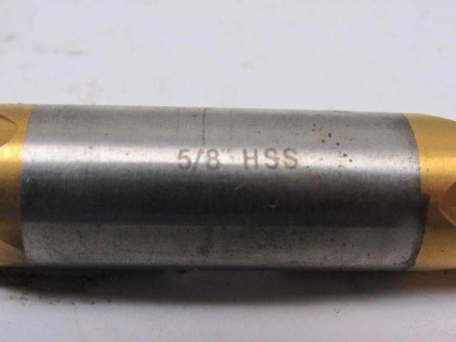 5/8" 4 Flute HSS TiN Coated Twist End Mill Cutter Double Ended 5/8" Shank 5" OAL