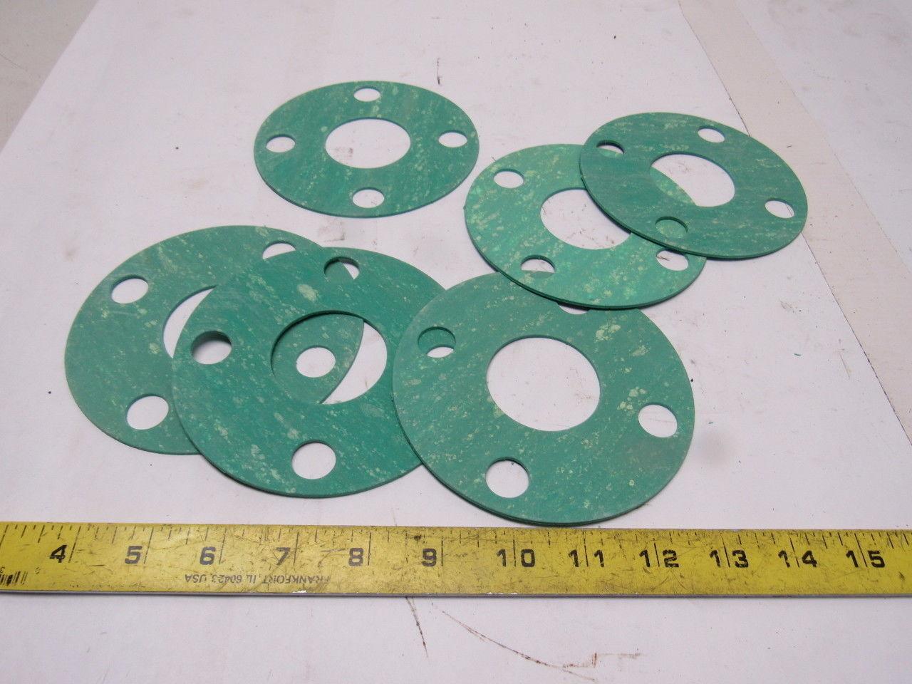 Durlon 7925/G81 150# FF 5" 4 Hole Face Flange Ring Gasket Lot Of 6