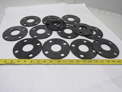 G11 1-7/8" ID Hole 4 Bolt Flange Flat Ring  1/8" Thick Rubber Gasket Lot Of 13"