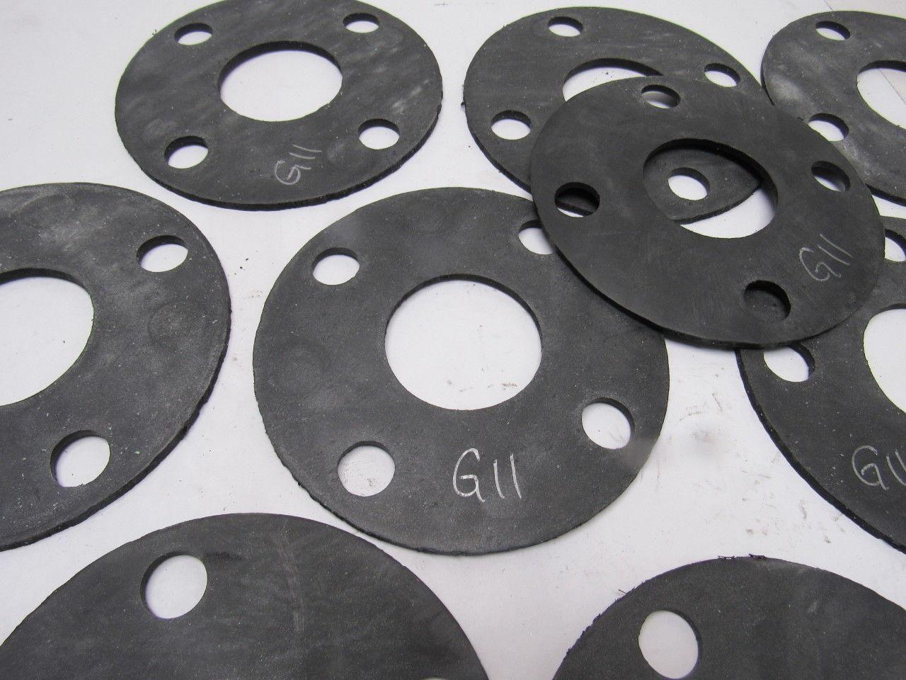 G11 1-7/8" ID Hole 4 Bolt Flange Flat Ring  1/8" Thick Rubber Gasket Lot Of 13"