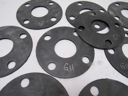 G11 1-7/8" ID Hole 4 Bolt Flange Flat Ring  1/8" Thick Rubber Gasket Lot Of 13"