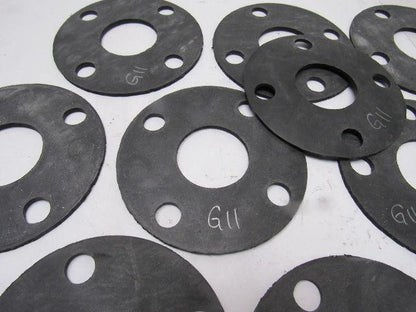 G11 1-7/8" ID Hole 4 Bolt Flange Flat Ring  1/8" Thick Rubber Gasket Lot Of 13"