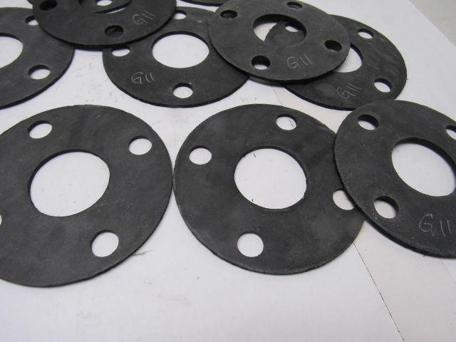 G11 1-7/8" ID Hole 4 Bolt Flange Flat Ring  1/8" Thick Rubber Gasket Lot Of 13"