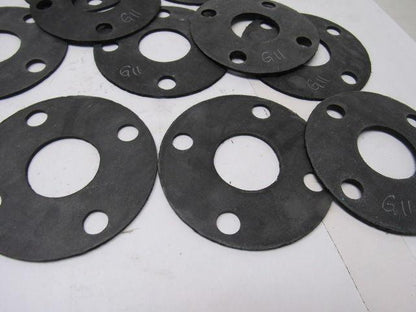 G11 1-7/8" ID Hole 4 Bolt Flange Flat Ring  1/8" Thick Rubber Gasket Lot Of 13"