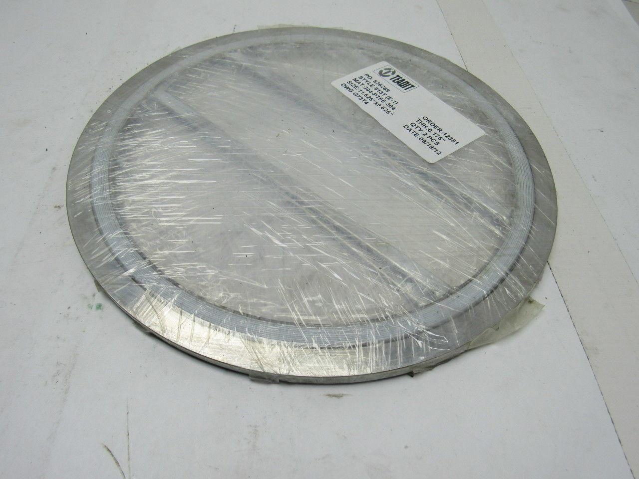 Teadit 913T C/E-1 304-PTFE-304 11-3/8"x9-5/8" CD-519 Head Gasket Top Bottom Set