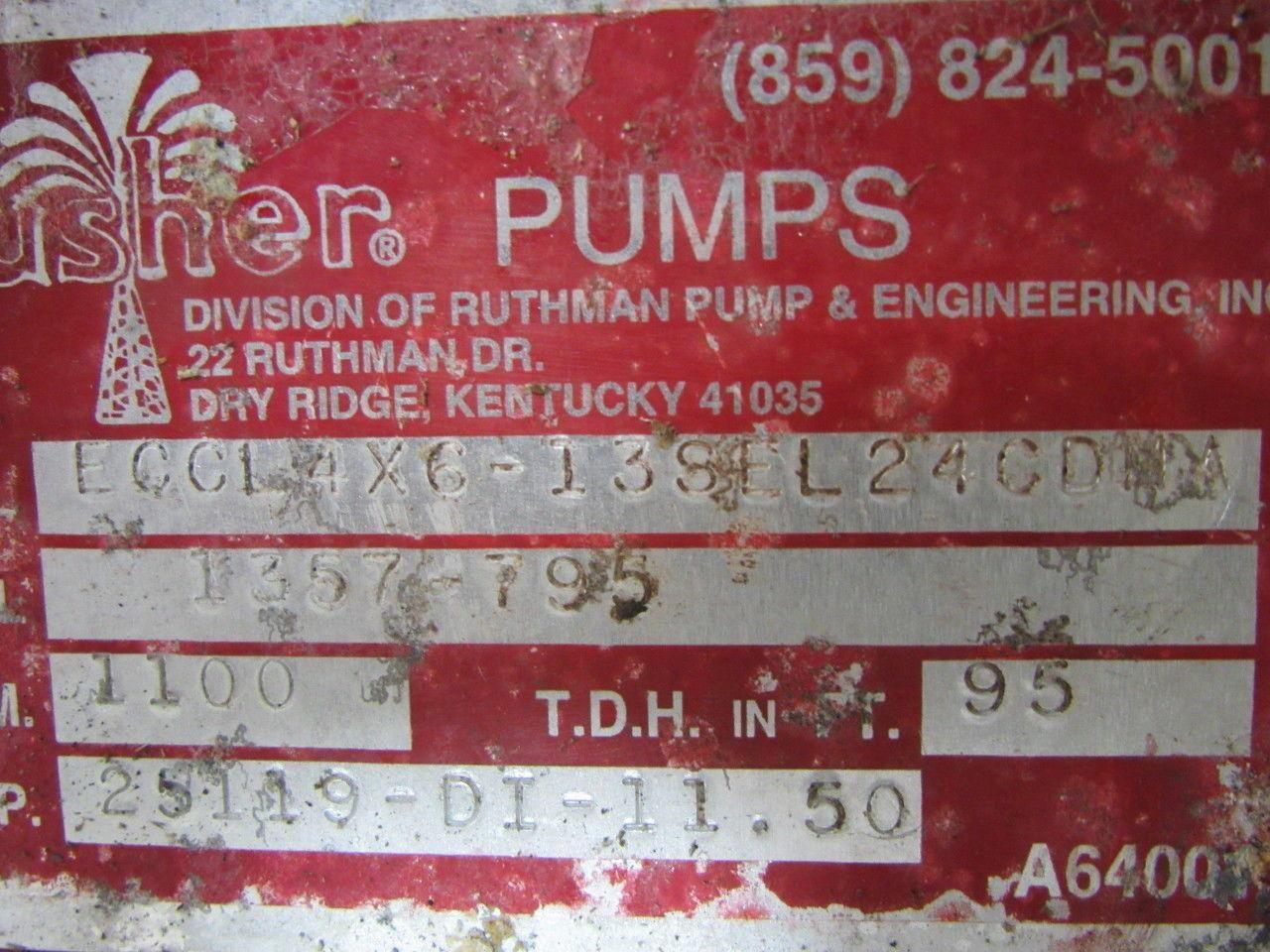 Gusher Gusher Pump ECCL-4x6-13SEL24CDMA 40HP Vertical Centrifugal Pump 1100GPM