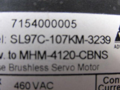 ASCI HMH 4120 CBNS  SL97C-107KM-3239 3 PHASE SERVO Motor Part or Repair