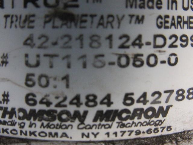 Thomson Micron Ultra True UT115-050-0 In-line Planetary Gearhead  50:1 Ratio