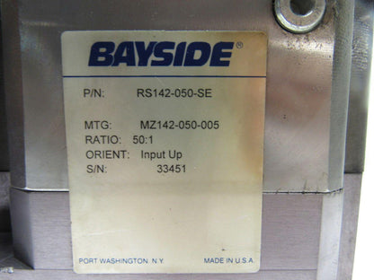 Parker Bayside RS142-050-SE Right Angle Planetary Gearhead 50:1 Ratio