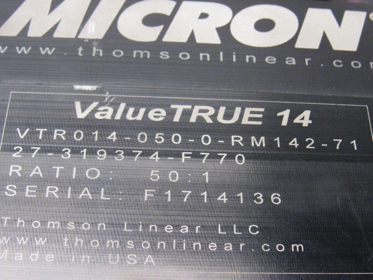 Thomson Linear VTR014-050-0-RM142-71 Right Angle Planetary Gearhead 50:1 Ratio