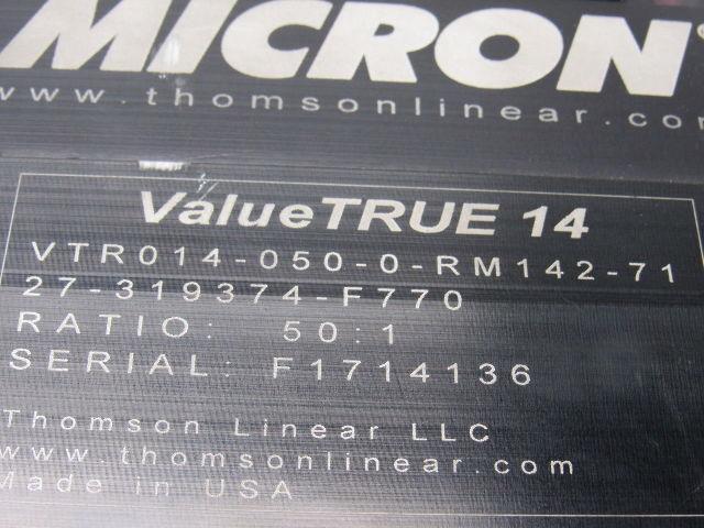 Thomson Linear VTR014-050-0-RM142-71 Right Angle Planetary Gearhead 50:1 Ratio