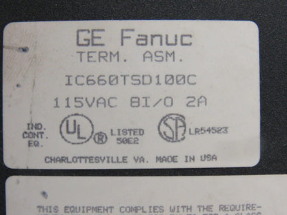 GE Fanuc IC660TSD100C I/O Module Card PLC 115V