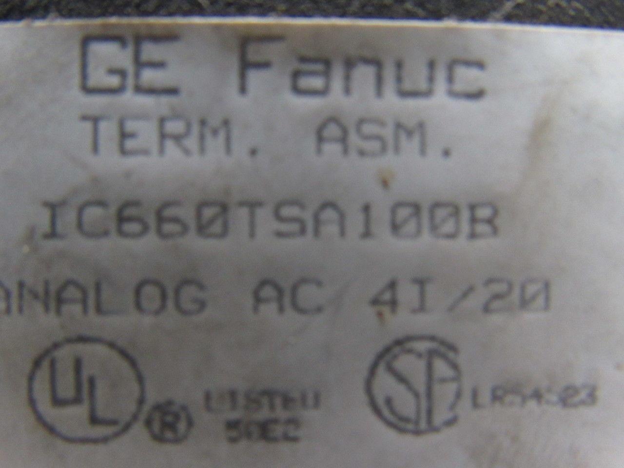 GE Fanuc IC660TSA100B PLC Analog Module AC 41/20