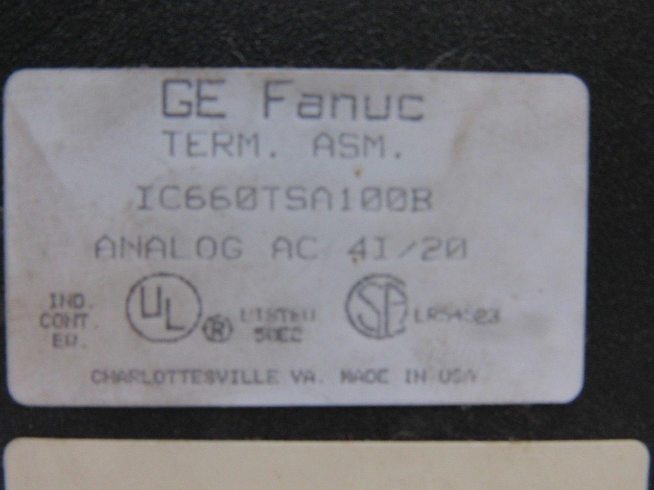 GE Fanuc IC660TSA100B PLC Analog Module AC 41/20