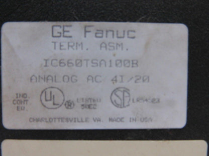 GE Fanuc IC660TSA100B PLC Analog Module AC 41/20