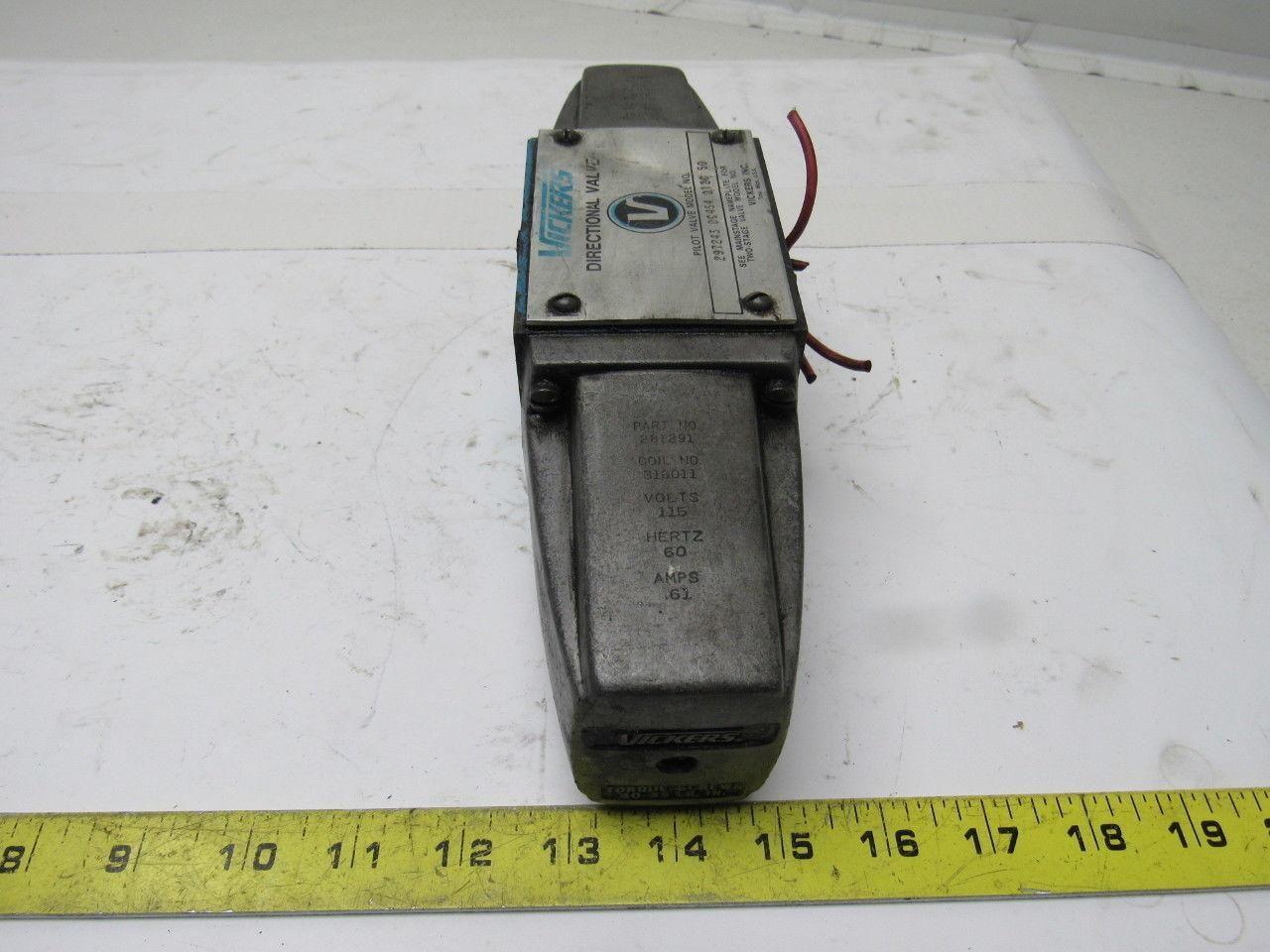 Vickers 297243 DC4S4 012C 50 Directional Control Pilot Valve Hydraulic 115V