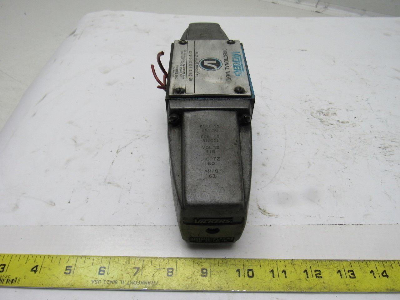 Vickers 297243 DC4S4 012C 50 Directional Control Pilot Valve Hydraulic 115V