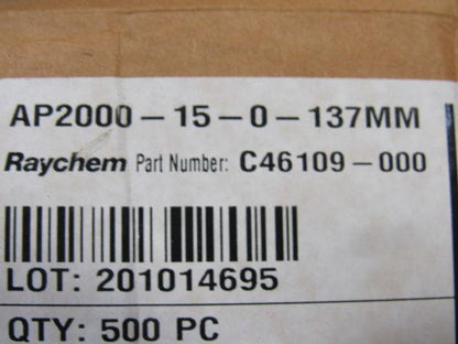 Raychem AP2000-15-0-137mm Long Heat Shrink Tubing 15mm ID 2:1 Ratio Lot Of 500