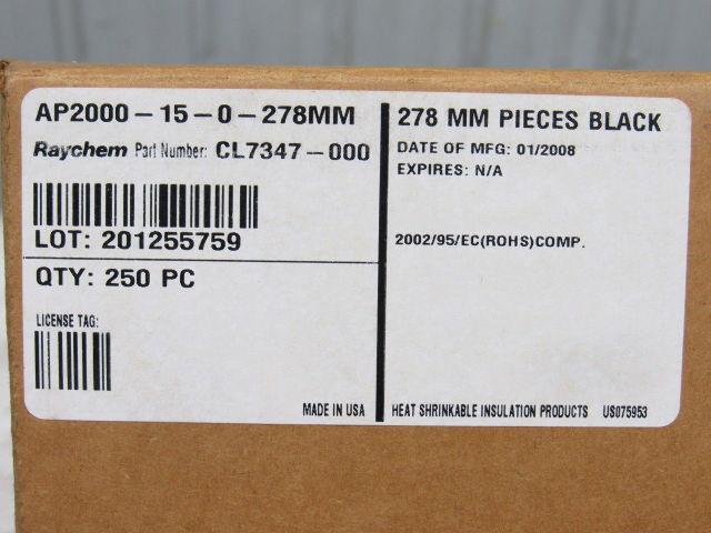 Raychem AP2000-15-0-278mm 5/8" ID Heat Shrink Tubing 278mm Long Lot Of 250