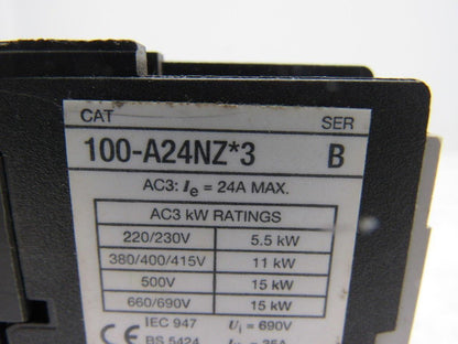 A-B Allen Bradley 100-A24NZ*3 Series B Contactor Starter 24VDC Coil