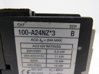 A-B Allen Bradley 100-A24NZ*3 Series B Contactor Starter 24VDC Coil