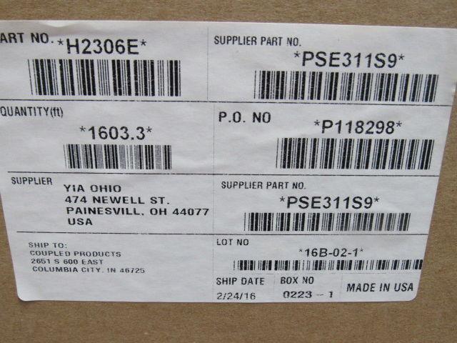 Yokohama H2306E PSE311S9 3/8" ID Low Expansion 275°F Power Steering Hose 2600'