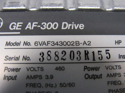 Ge Fuji 6VAF343002B-A2 AF-3001B 2hP AC Variable Frequency Drive 460V