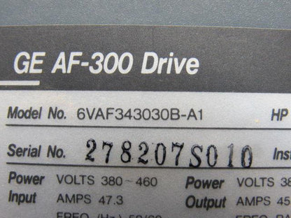 General Electric 6VAF3430308-A1  30Hp AC Drive 460V 3Ph Variable Frequency