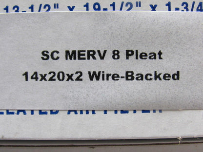 Profitter 4300484 14"x20"x2" Metal Back Pleated Air Filter Cardboard Edge Lot/12
