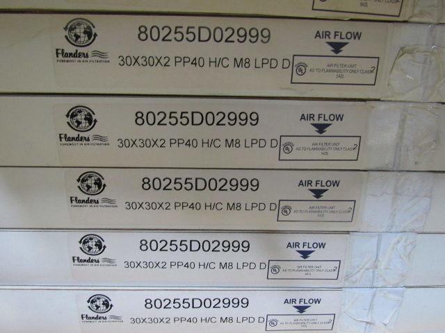 Flanders 80255D02999 30x30x2 PP40 H/C MERV 8 LPD D Pleated Air Filter Lot OF 12