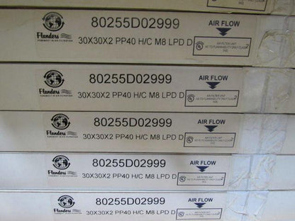 Flanders 80255D02999 30x30x2 PP40 H/C MERV 8 LPD D Pleated Air Filter Lot OF 12