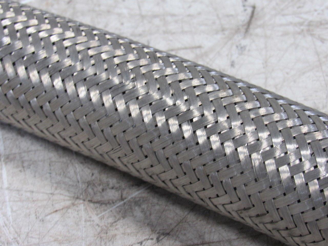 2" OD Stainless Steel Flexible Braided Hose 44" W/1-3/4" Pipe Union