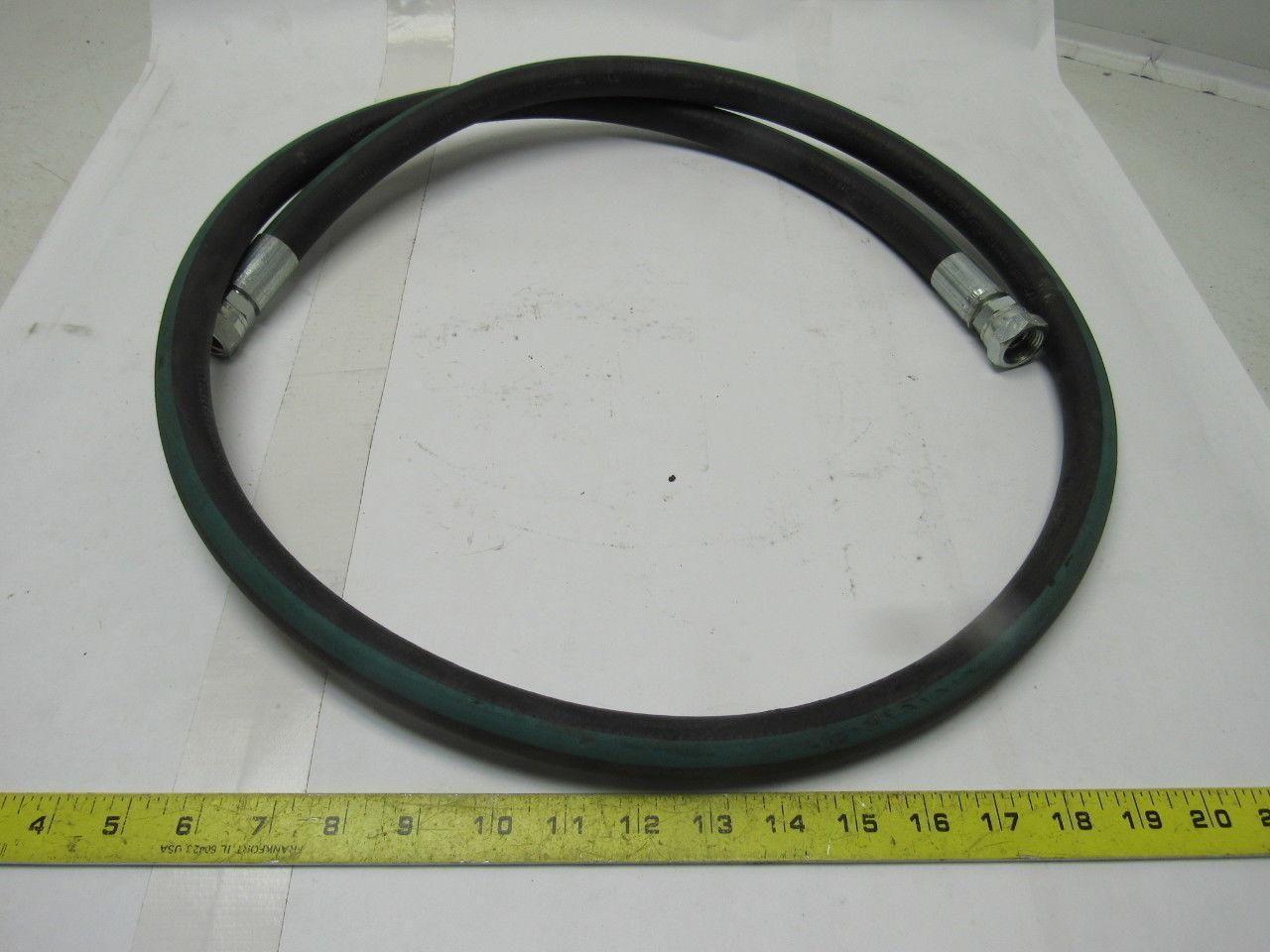 Kuri Tec A4143S Medium Pressure 1/2" ID Paint Fluid Transfer Hose 6' W/Fittings