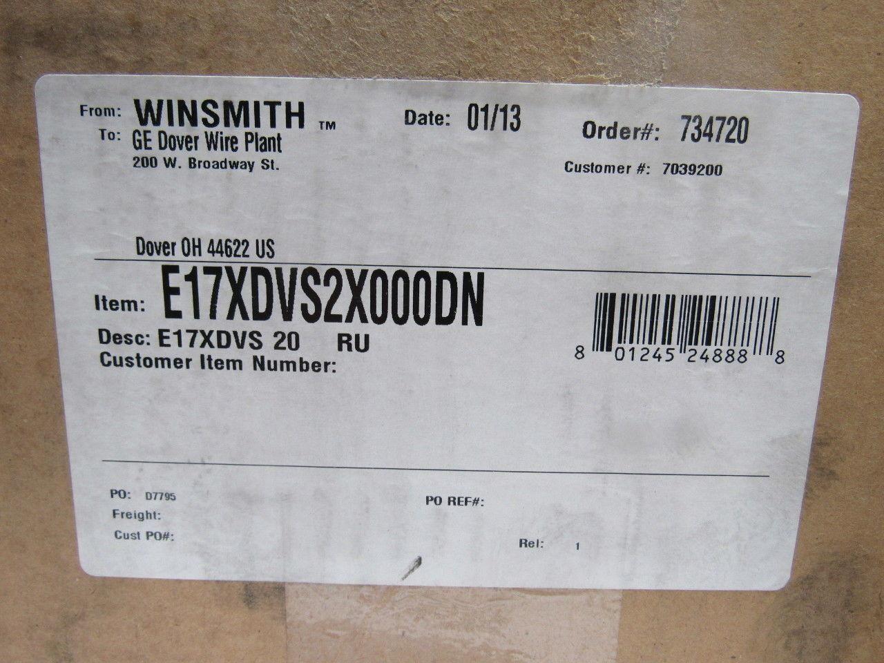 Winsmith E17XDVS2X000DN 20:1 .940Hp 87.5 Output RPM Right Angle Gear Reducer