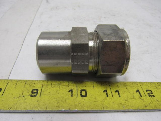 Parker 1" Weld-Lok To Compression 316SS Socket Weld Connector