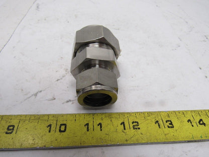 Parker 16RU12-316 A-Lok Reducing Union 1" to 3/4" Double Ferrule Tube Fitting