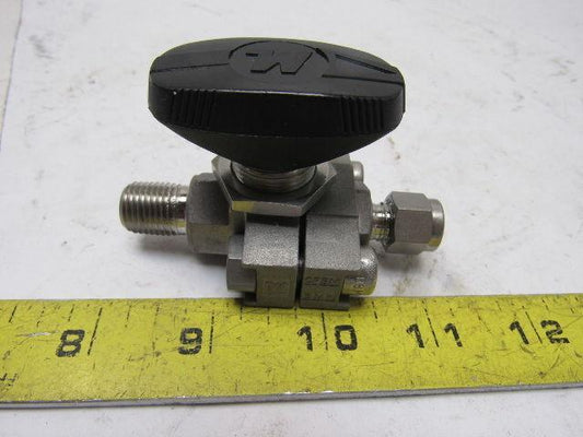 Whitey SS-33VM4-S4 Multi Purpose Ball Valve 1/4" Male NPT Cv 0.9