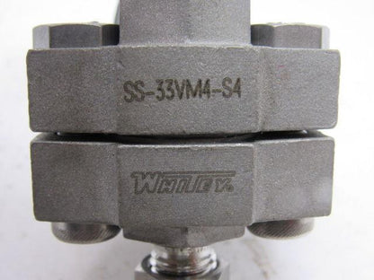 Whitey SS-33VM4-S4 Multi Purpose Ball Valve 1/4" Male NPT Cv 0.9
