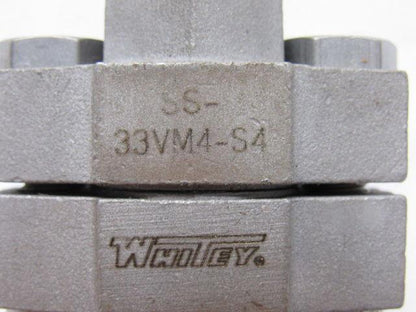 Whitey SS-33VM4-S4 Multi Purpose Ball Valve 1/4" Male NPT Cv 0.9