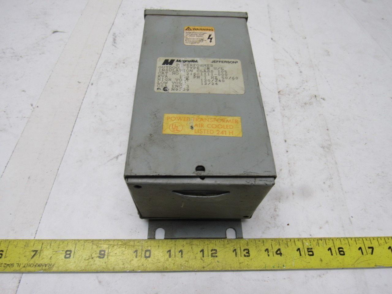 Jefferson 216-1111-000 Transformer 1PH .150 KVA 600V 120 X 240V