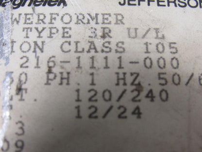 Jefferson 216-1111-000 Transformer 1PH .150 KVA 600V 120 X 240V